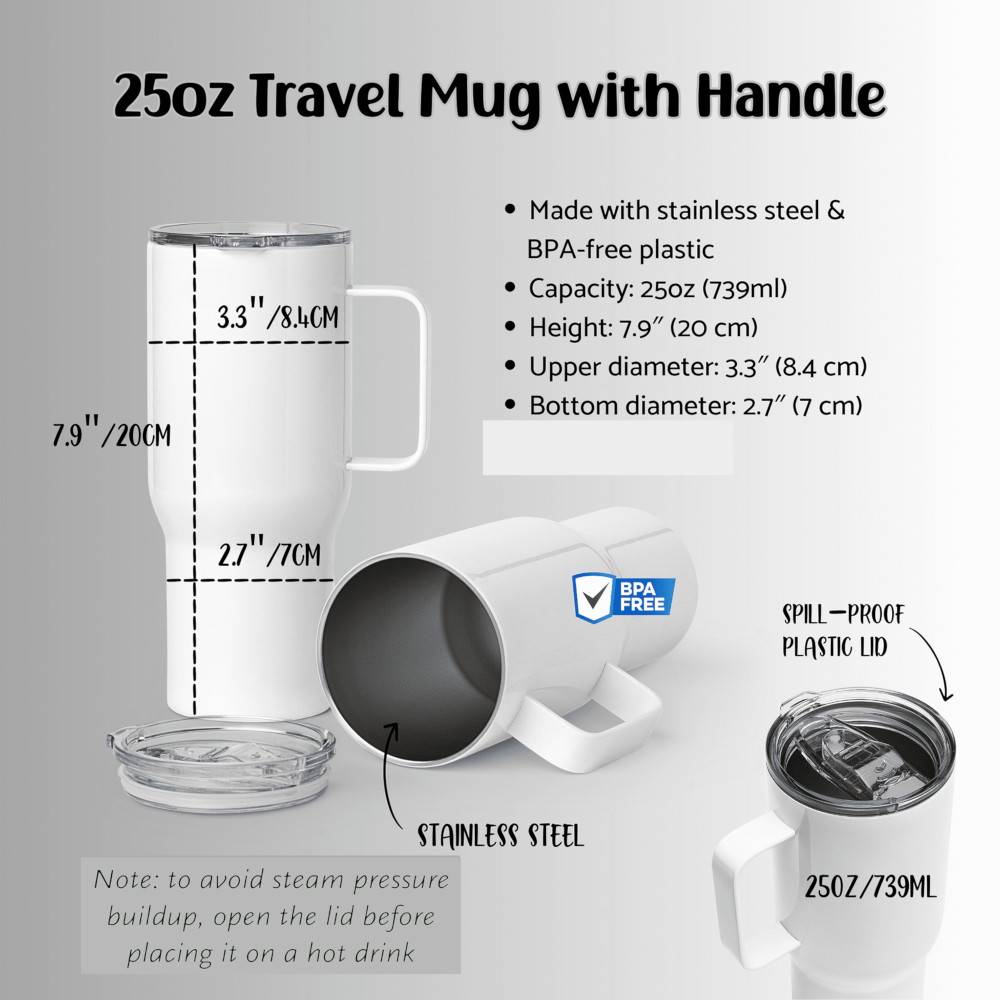 25oz Highland Cow Thermal Travel Mug